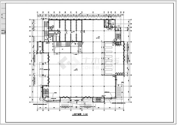 学校食堂全套建筑设计施工cad图（附带效果图）-图二