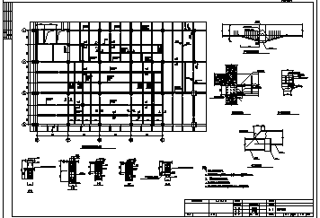 某地上三层框架结构购物中心改造加固结构施工cad图_购物中心施工-图二