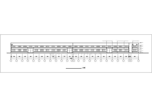 济南市某工业区1.1万平米2层框架结构生产车间平立剖面设计CAD图纸-图一