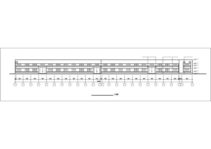 济南市某工业区1.1万平米2层框架结构生产车间平立剖面设计CAD图纸_图1