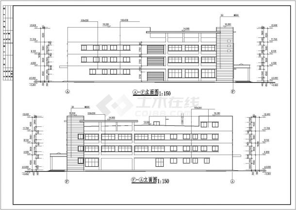 沈阳某工厂8300平米3层框架结构生产厂房全套建筑设计CAD图纸-图一