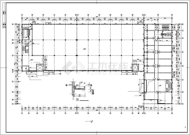上海某工业区1.3万平米五层框架结构生产厂房全套建筑设计CAD图纸-图二