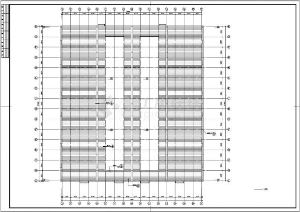 石家庄某工厂8500平米2层框架结构生产车间建筑设计CAD图纸-图一