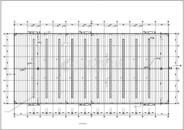 北京某工厂4400平米1层框架结构生产厂房建筑设计CAD图纸-图二