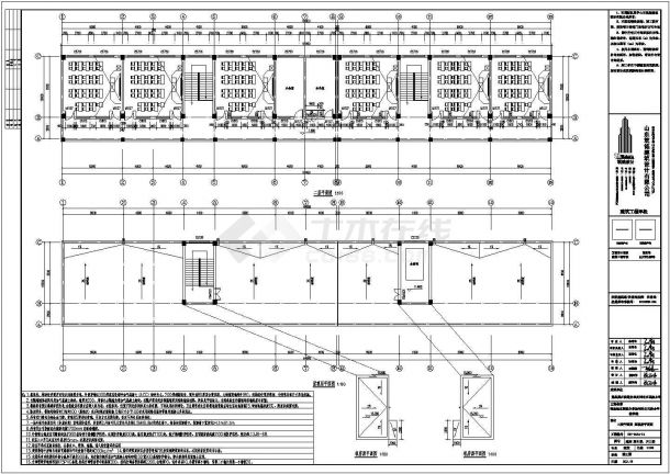 包头市某实验中学2300平米3层框架结构教学楼建筑设计CAD图纸-图二