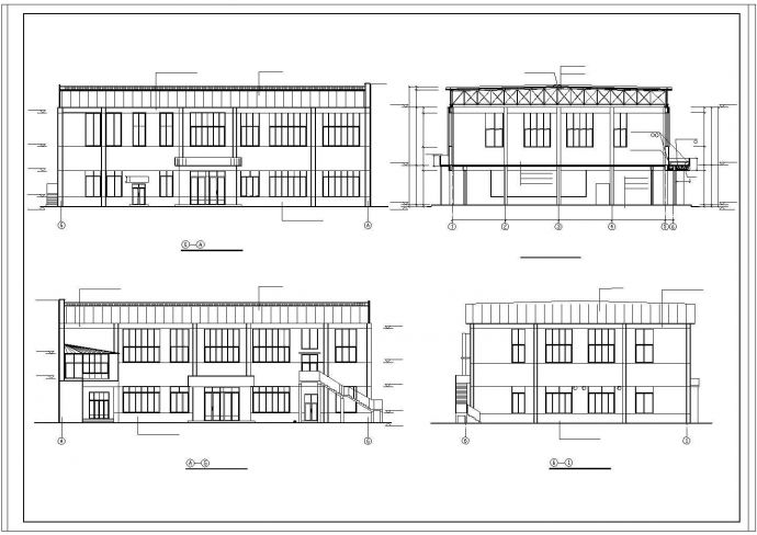 某中学操场与食堂建施设计CAD图_图1