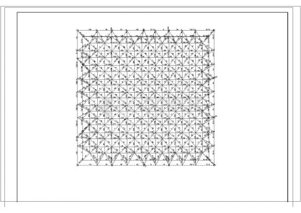 某电影院观众厅网架设计cad结构施工图（标注详细）-图一