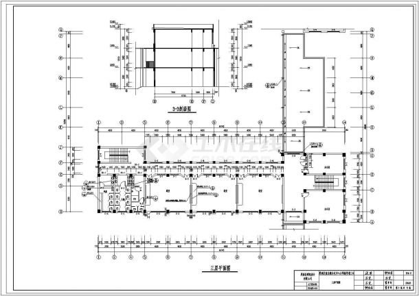 昆明市后屯小学4层框架结构教学楼+3层综合楼全套建筑设计CAD图纸-图二