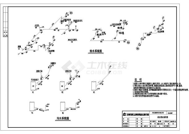 四川某县城市生活污水处理工程设计cad全套工艺施工图纸-图一