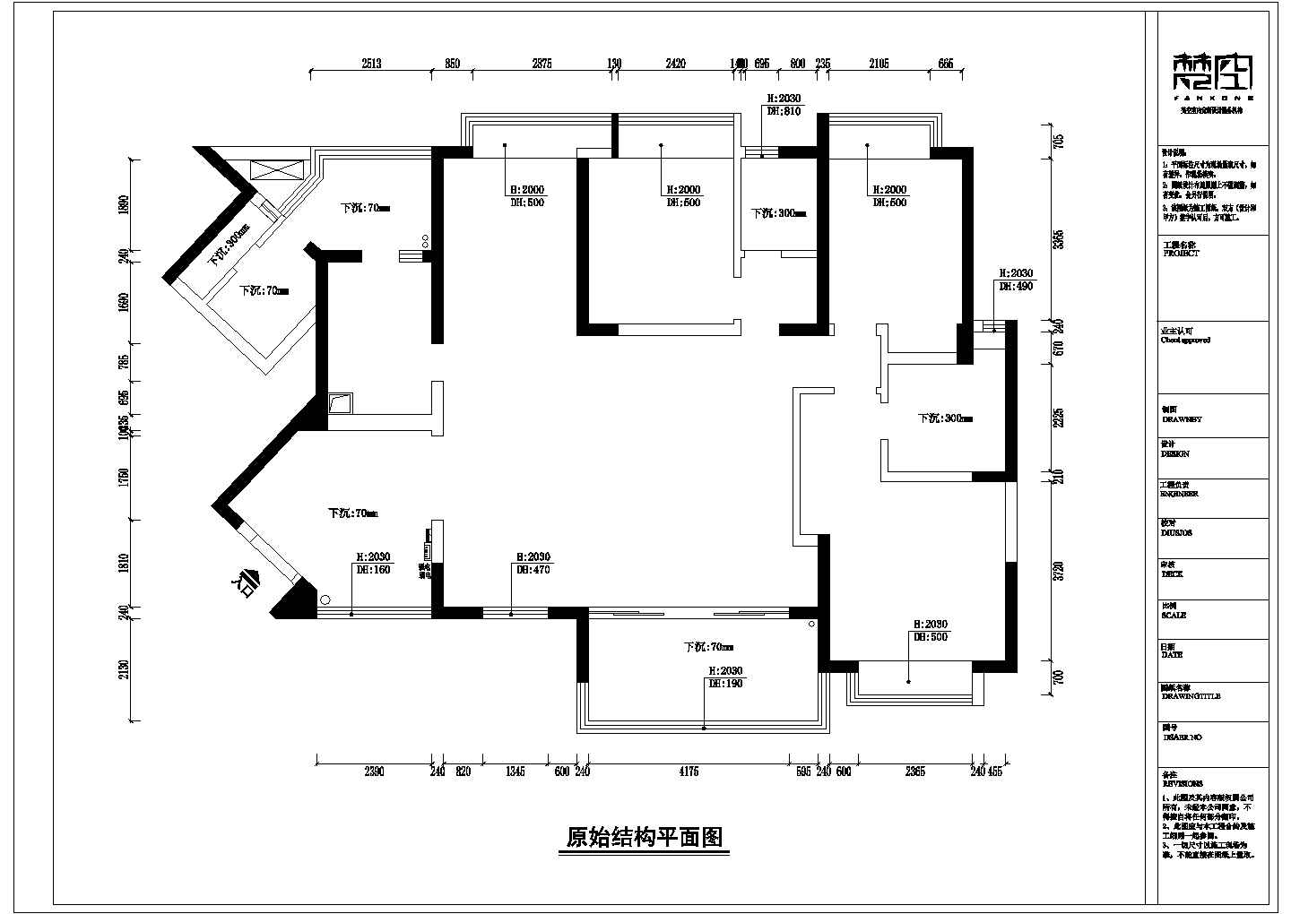 某欧式三室两厅住宅平立面设计cad施工图