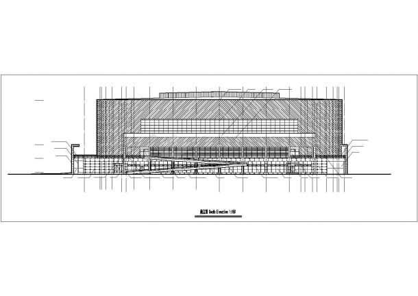 沈阳市某重点大学三层框架结构体育馆全套建筑设计CAD图纸（含夹层）-图二