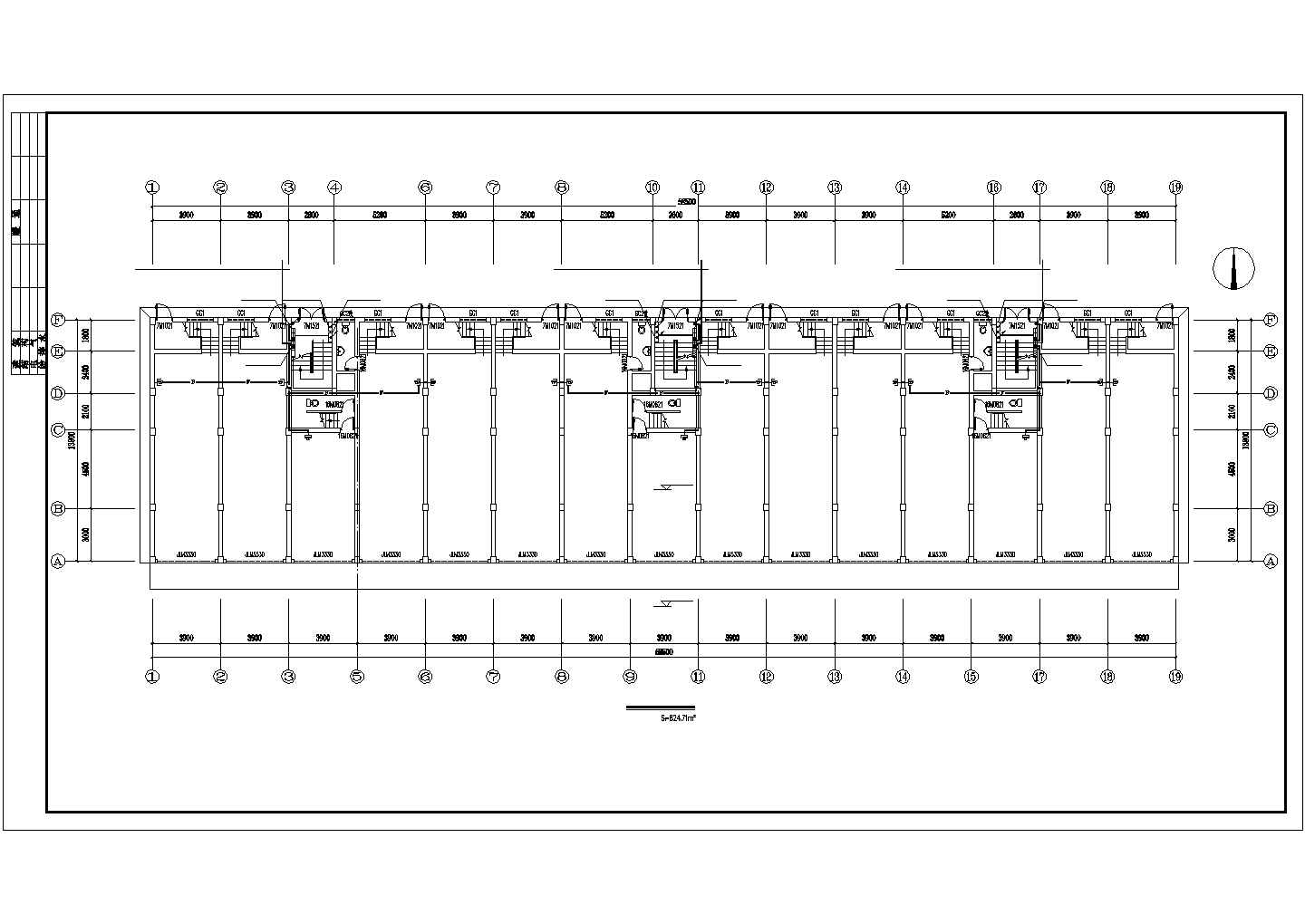 3050平米框架结构公寓楼电气设计CAD施工图