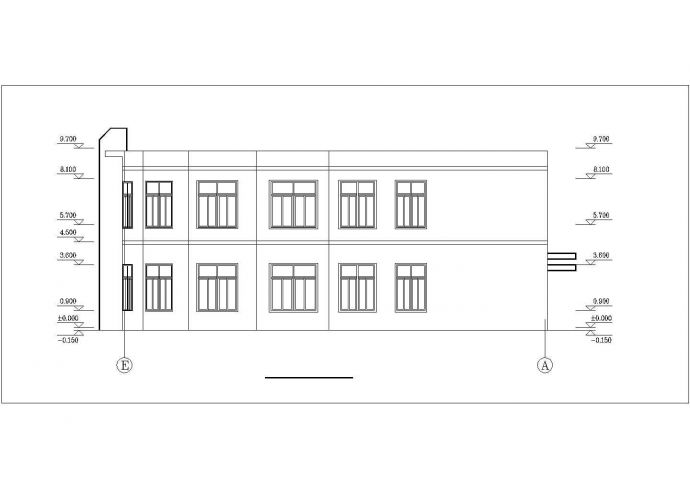 台州市某工厂1000平米2层框混结构加工厂房平立剖面设计CAD图纸_图1