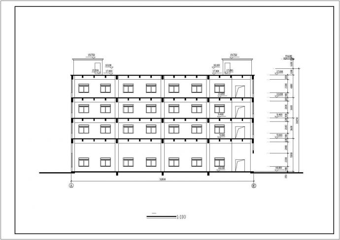 青岛市某工厂2900平米4层框混结构生产厂房全套建筑设计CAD图纸_图1