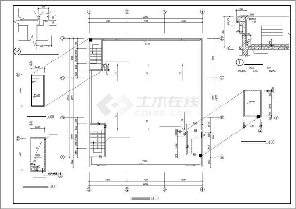 青岛市某工厂2900平米4层框混结构生产厂房全套建筑设计CAD图纸-图二