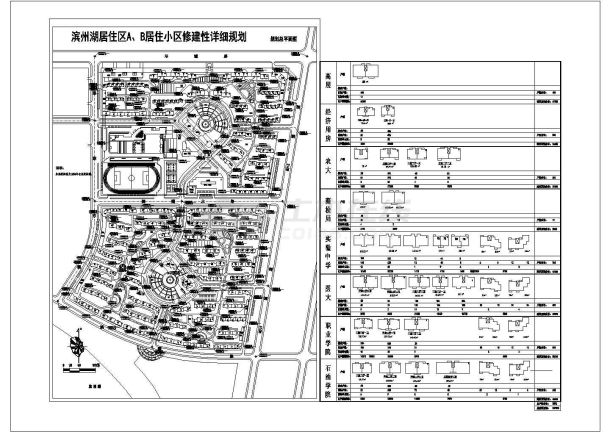滨州某大型居住小区修建性详细规划设计cad总平面施工图-图一