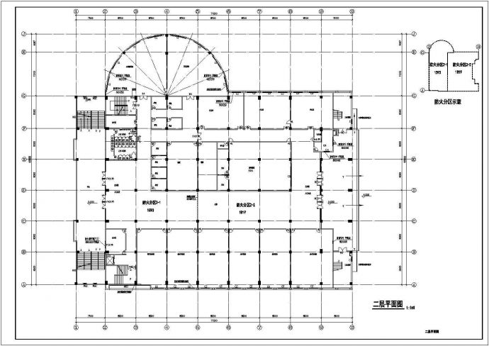 某中学体育馆（12387㎡）多联机空调设计cad全套施工图（含设计说明）_图1