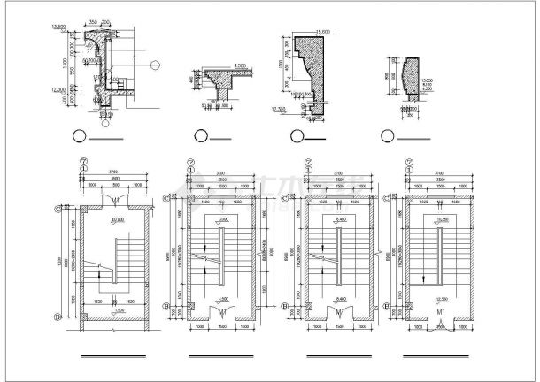 某工厂1700平米3层框架结构加工厂房建筑设计CAD图纸（底层商铺）-图二