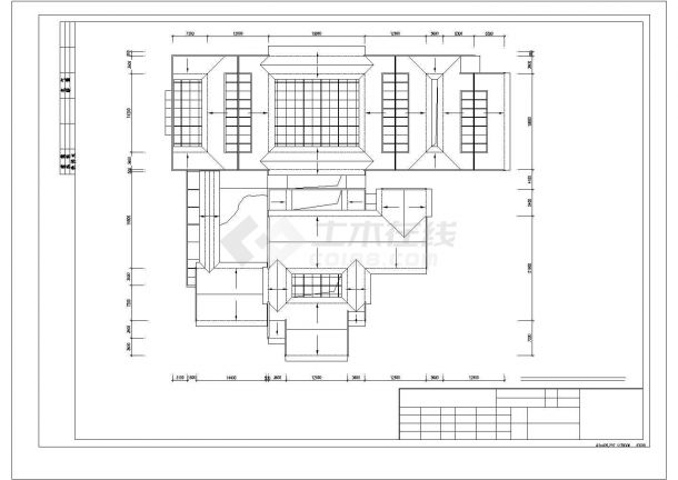 87x44米3层框架结构中式现代风格历史博物馆建筑设计CAD图纸-图一