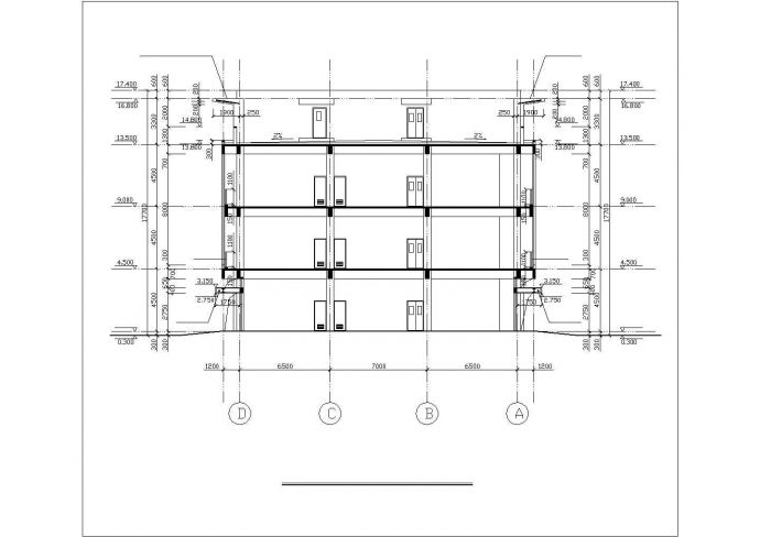 镇江市某工厂3900平米3层框架结构生产厂房建筑设计CAD图纸_图1