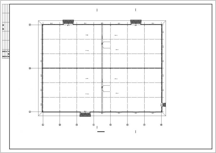 南阳市某工厂1760平米单层双跨门式钢结构生产厂房建筑设计CAD图纸_图1