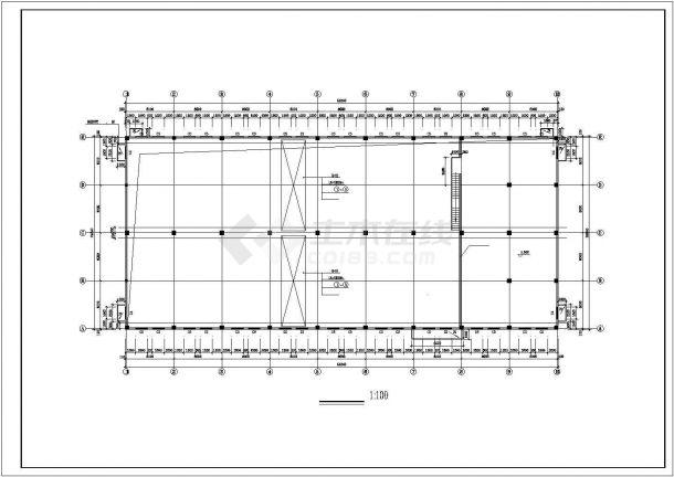 乌鲁木齐市某水果厂1600平米2层框架结构加工厂房建筑设计CAD图纸-图一