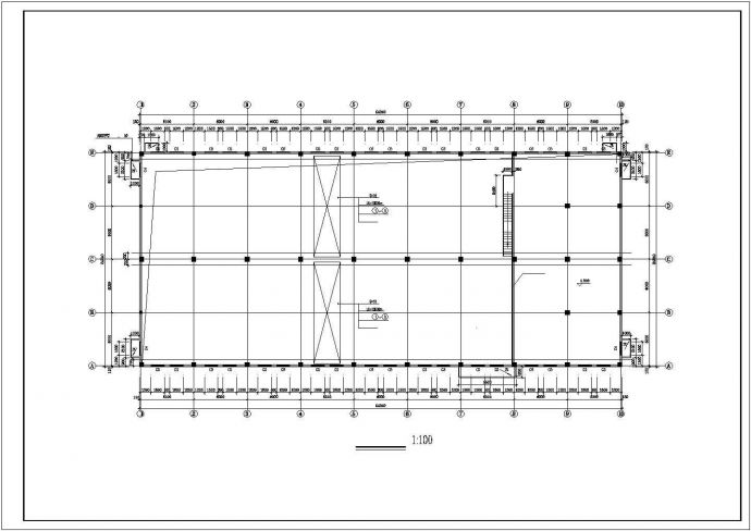 乌鲁木齐市某水果厂1600平米2层框架结构加工厂房建筑设计CAD图纸_图1
