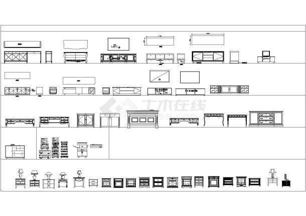 某电视柜CAD结构设计图纸-图二