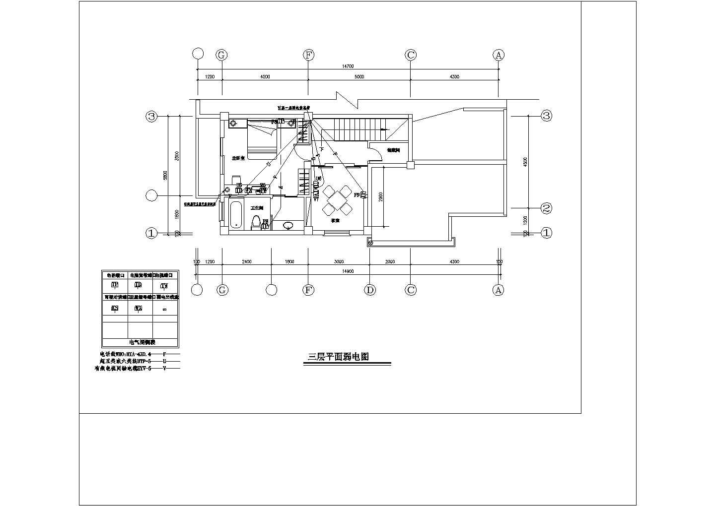 复式住宅楼户型装修电气CAD建筑设计施工图