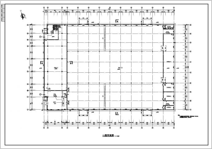 台州市某工厂2200平米2+1层框架结构生产厂房建筑设计CAD图纸_图1