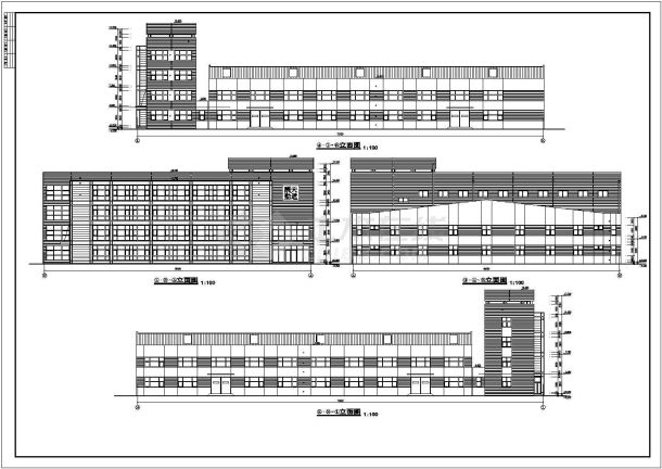 台州市某工厂2200平米2+1层框架结构生产厂房建筑设计CAD图纸-图二