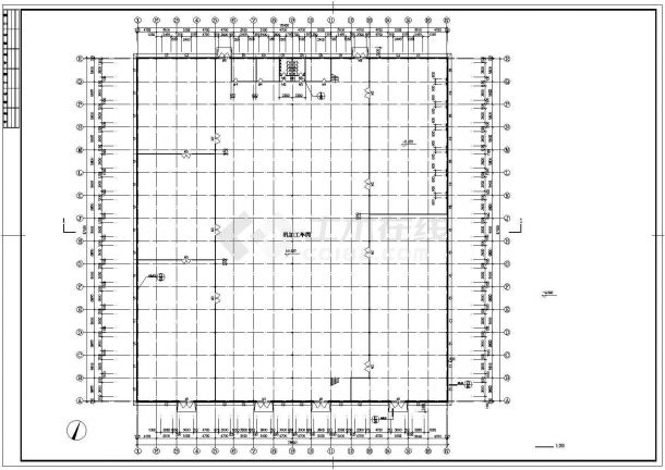 长87.55米 宽78.95米 2层6953平米钢结构厨柜厂车间建筑cad施工图-图一