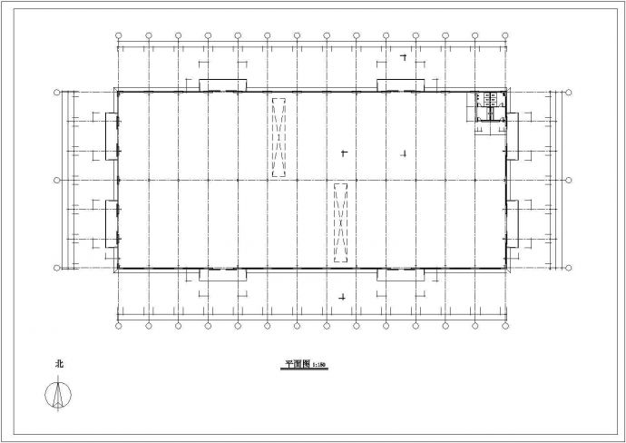 2800平米单层钢框架结构生产厂房平立剖面设计CAD图纸（2套方案）_图1