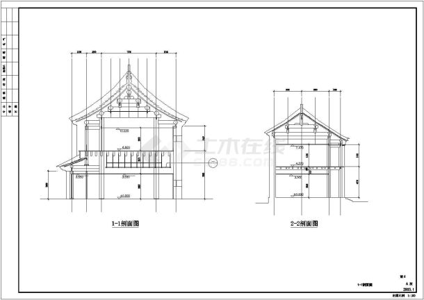 某古建筑CAD室内装修改造图-图一