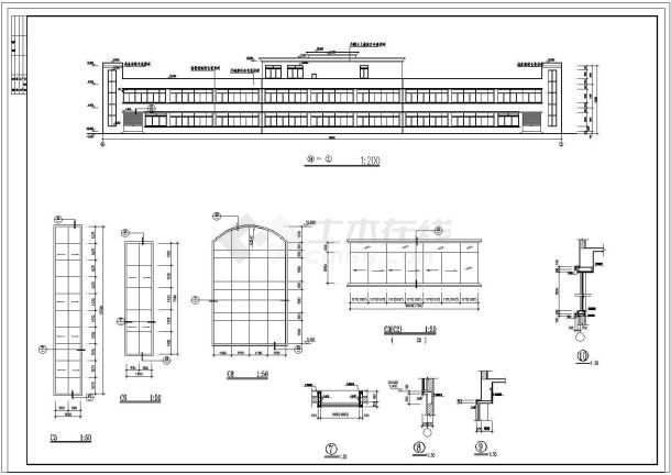 长88米 宽20米 3层厂房建筑cad施工图-图一