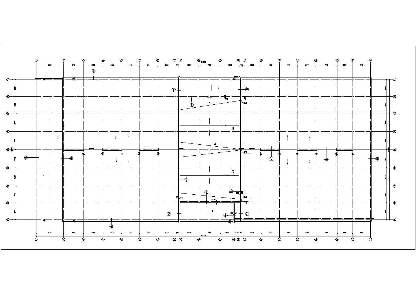 北京某食品厂5100平米排架+砖混结构加工厂房建筑设计CAD图纸