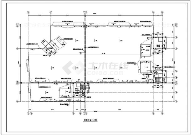 长89.845米 宽51.91米 -1+5层21987平米装具车间厂房cad建施图-图一