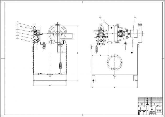 150T液压机设计全套图纸-泵站的总图._图1
