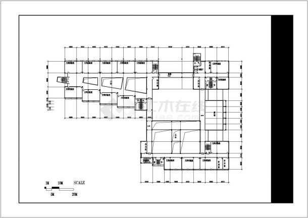 广州某高校1.1万平米6层框架结构教学综合楼平立面设计CAD图纸-图二
