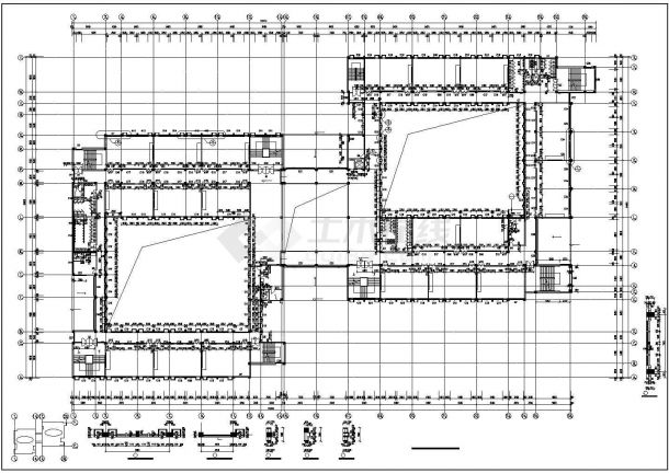 包头市某大学2.9万平米6层框架结构教学综合楼建筑设计CAD图纸-图一