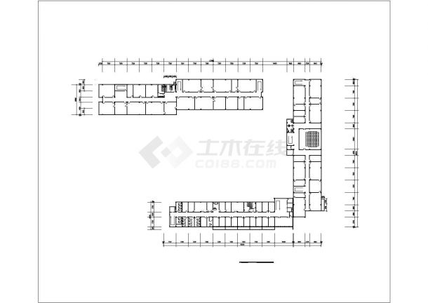 南京医学院五层框架结构教学综合楼平面设计CAD图纸（含总图）-图一
