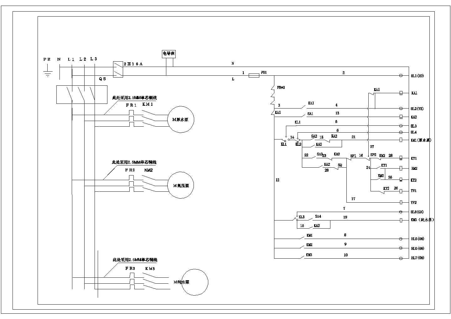 1T_H反渗透电气控制CAD图纸