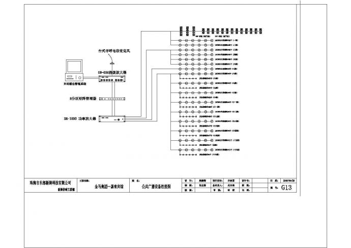 某宾馆监控及广播电气及线路设计CAD建筑设计施工图_图1