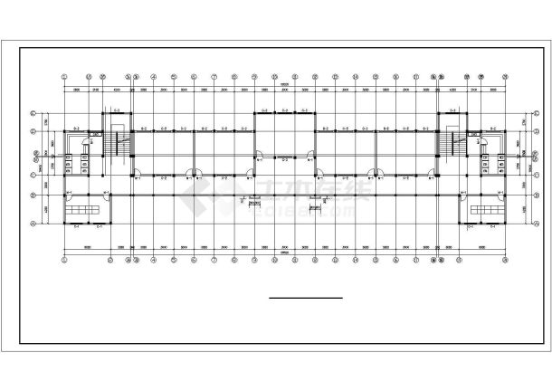烟台市某职业技术学院1.2万平米7层框架结构教学楼建筑设计CAD图纸-图二