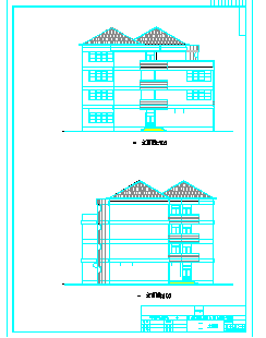 四层幼儿园建筑施工cad图(含平立面图)-图一