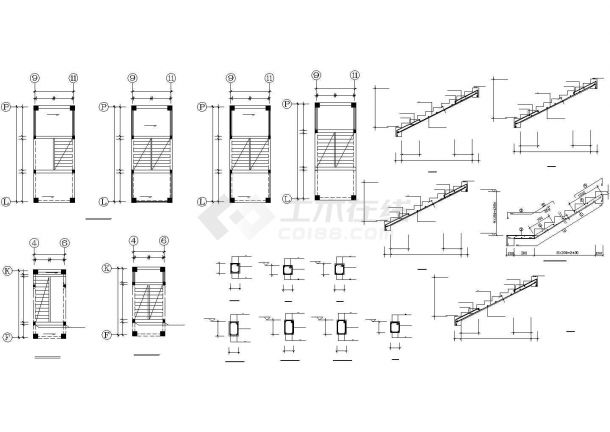 5层V形框架房产办公楼结构施工设计cad图，含设计说明-图二