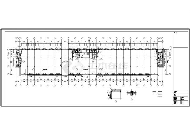 长161.3米 宽27.5米 5层工业园厂房建筑cad施工图-图一