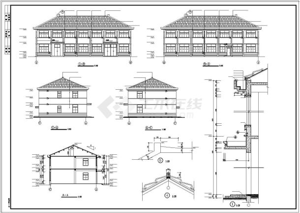 长26.84米 宽13.24米 2层710.7平米橡胶厂房cad建施图-图一