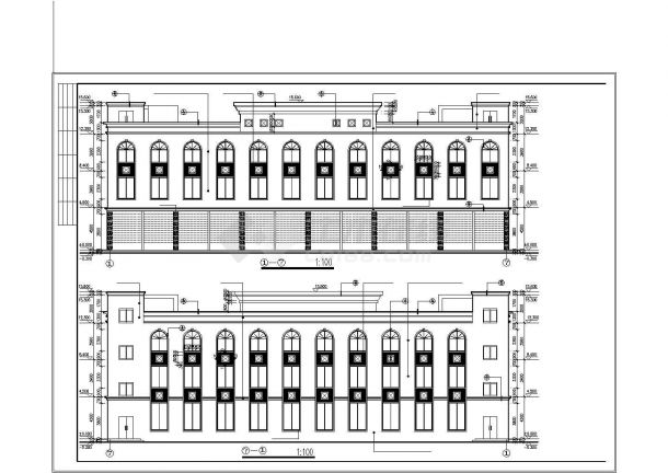 长42.4米 宽12米 3层1716平米包装厂房cad建施图-图二