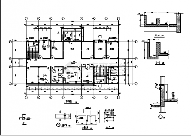南京5层精神病疗养院综合楼建筑设计施工cad图纸（含说明）-图一